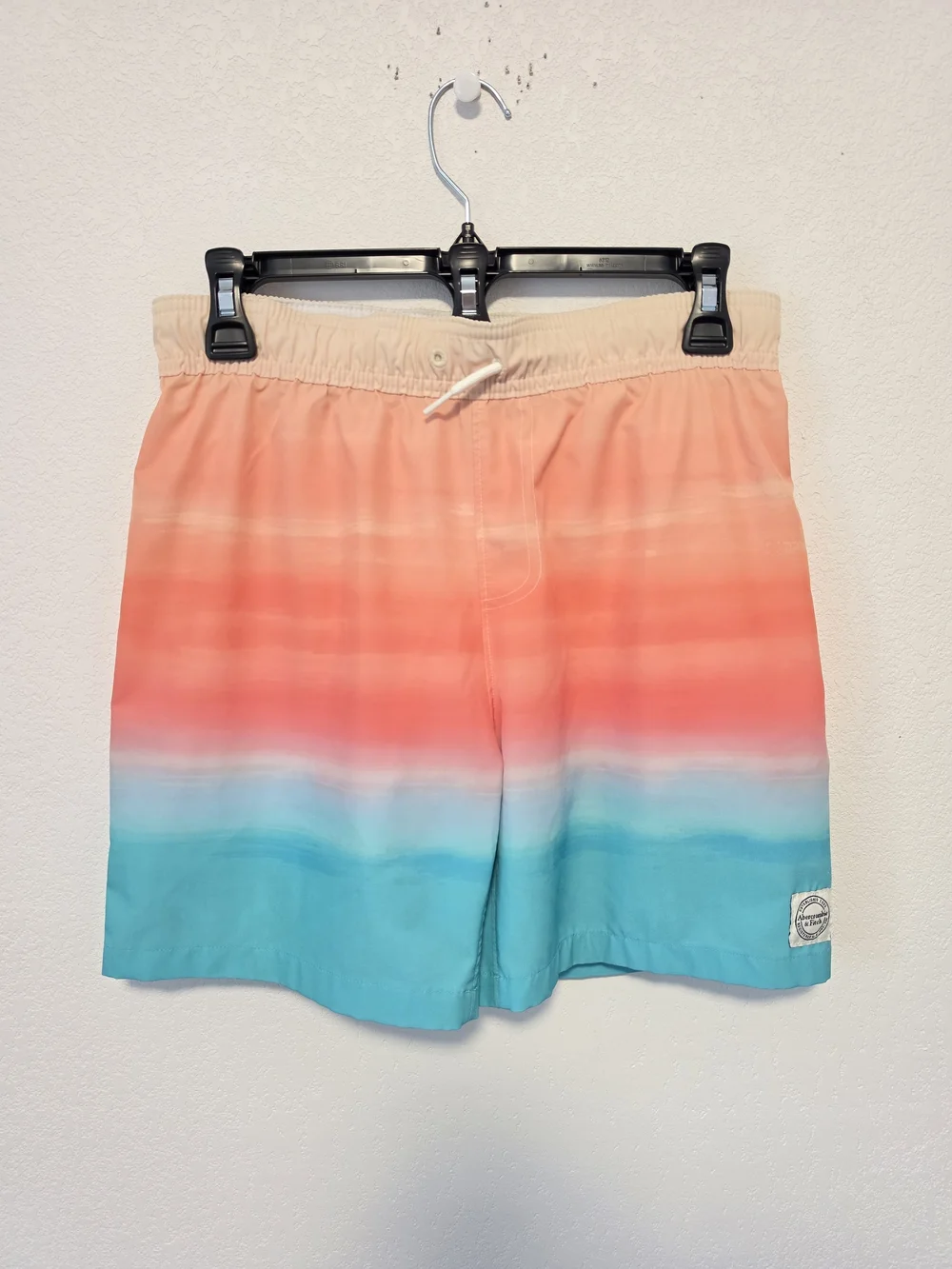 Abercrombie Kids Gradient Coral to Aqua Swim Shorts Size 11/12